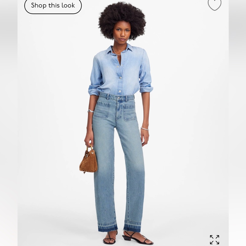 madewell Emmett Wide-Leg Jean: Let Down Hem Edition - size 26